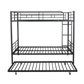 Full Over Full Metal Bunk Bed With Trundle