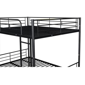 Full Over Full Metal Bunk Bed With Trundle