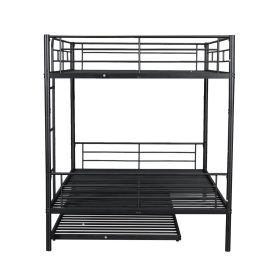 Full Over Full Metal Bunk Bed With Trundle