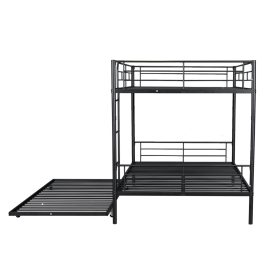 Full Over Full Metal Bunk Bed With Trundle
