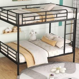 Full Over Full Metal Bunk Bed With Trundle