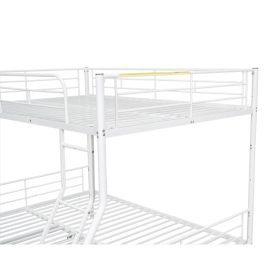 Full XL Over Queen Metal Bunk Bed with Trundle