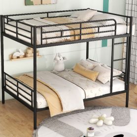 Full Over Full Metal Bunk Bed With Trundle