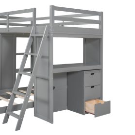 Twin Over Twin Bunk Bed With LED Light And USB Poarts