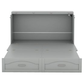 Queen Size Murphy Bed With Drawer And A Set Of Sockets & USB Ports