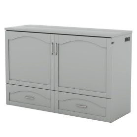 Queen Size Murphy Bed With Drawer And A Set Of Sockets & USB Ports