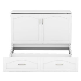 Full Size Murphy Bed With Drawer And A Set Of Sockets & USB Ports