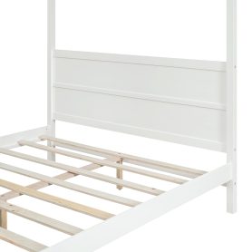 Queen Size Canopy Platform Bed with Headboard and Footboard,Slat Support Leg