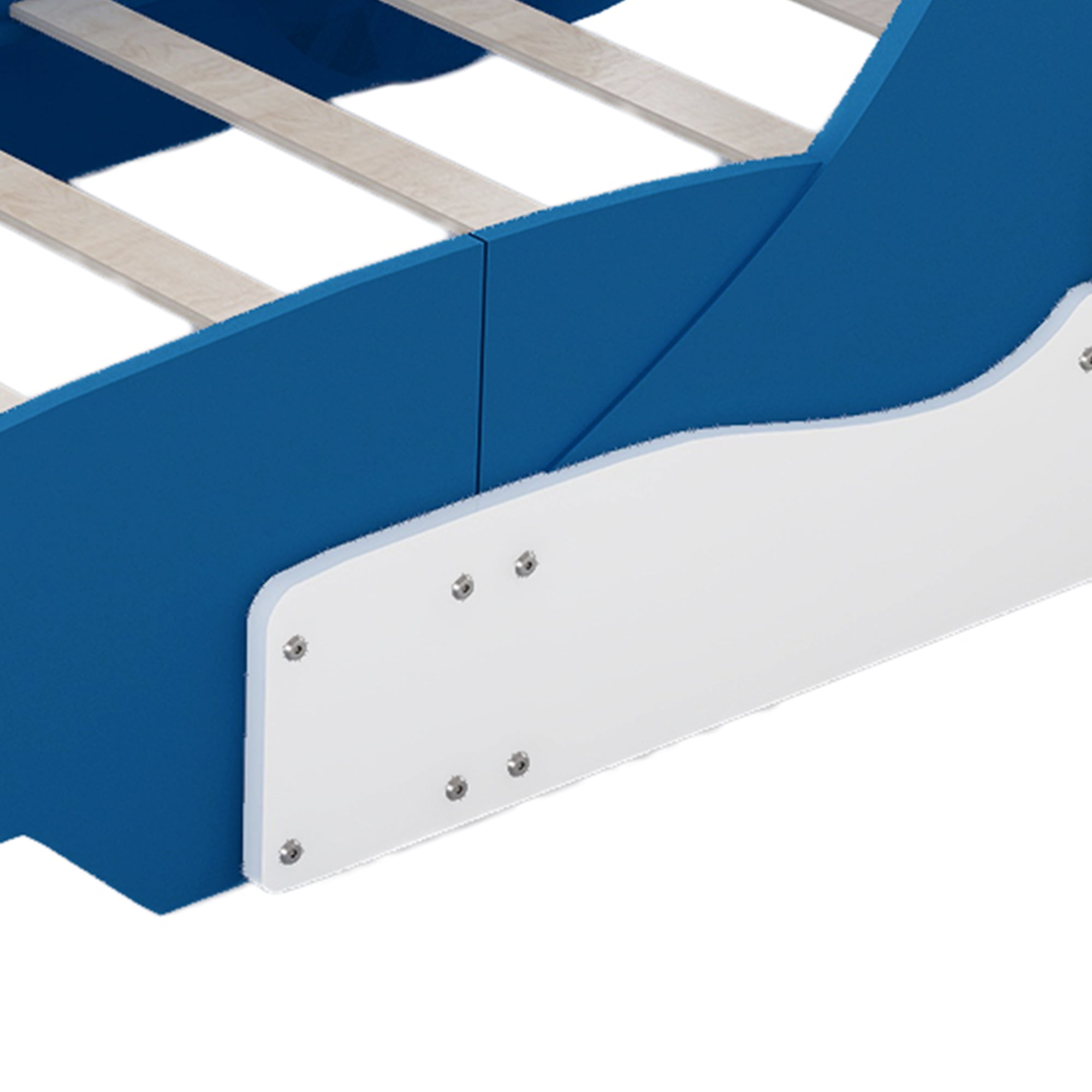 Race Car-Shaped Platform Bed with Wheels, Twin Size 14 Race Car-Shaped Platform Bed with Wheels, Twin Size