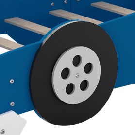 Race Car-Shaped Platform Bed with Wheels, Twin Size 31 Race Car-Shaped Platform Bed with Wheels, Twin Size