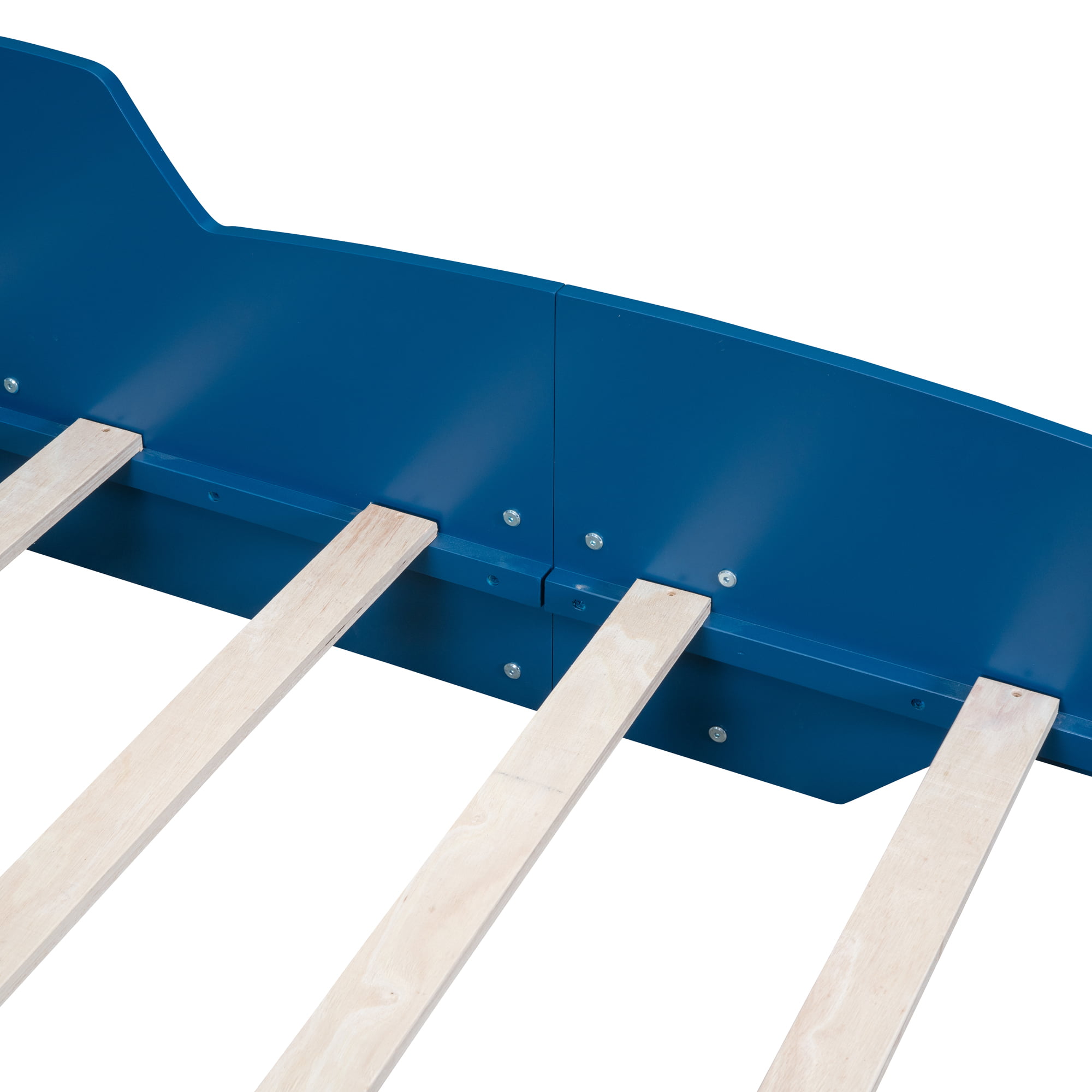 Race Car-Shaped Platform Bed with Wheels, Twin Size 15 Race Car-Shaped Platform Bed with Wheels, Twin Size