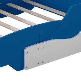 Full Size Race Car-Shaped Platform Bed With Wheels