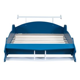 Full Size Race Car-Shaped Platform Bed With Wheels
