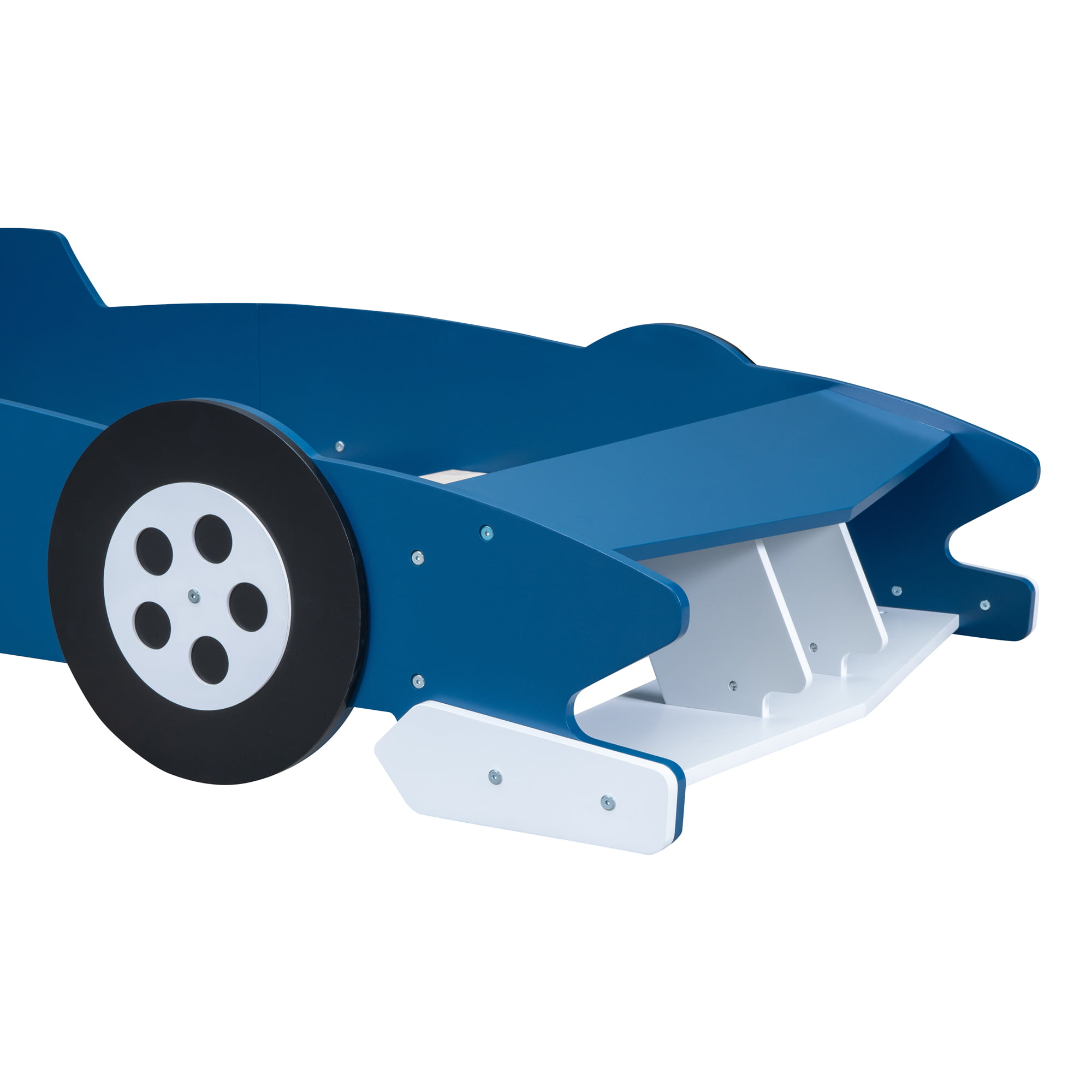 Race Car-Shaped Platform Bed with Wheels, Twin Size 16 Race Car-Shaped Platform Bed with Wheels, Twin Size