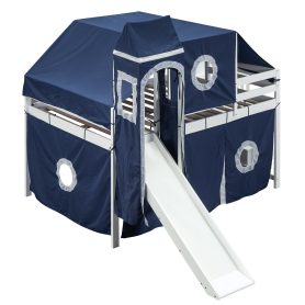 Full Size Loft Bed With Tent And Tower