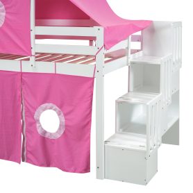 Twin Size Loft Bed With Tent And Tower