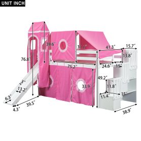 Twin Size Loft Bed With Tent And Tower