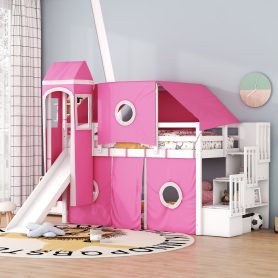 Twin Size Loft Bed With Tent And Tower
