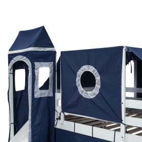 Full Size Loft Bed With Tent And Tower