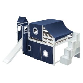 Full Size Loft Bed With Tent And Tower