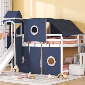 Full Size Loft Bed With Tent And Tower