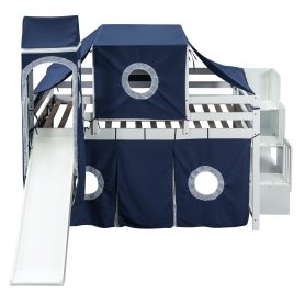 Full Size Loft Bed With Tent And Tower