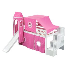 Twin Size Loft Bed With Tent And Tower