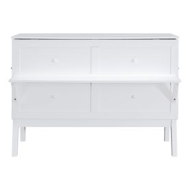 Queen Size Murphy Bed with USB Port and removable Shelves on Each Side