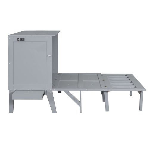 Full Size Murphy Bed with USB Port and removable Shelves
