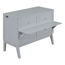 Full Size Murphy Bed with USB Port and removable Shelves