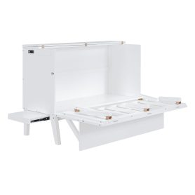 Queen Size Murphy Bed with USB Port and removable Shelves on Each Side