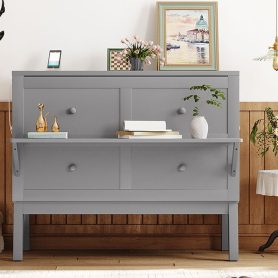 Full Size Murphy Bed with USB Port and removable Shelves