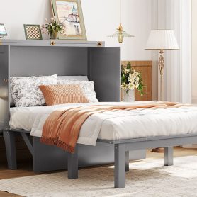 Full Size Murphy Bed with USB Port and removable Shelves