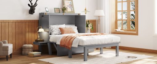 Full Size Murphy Bed with USB Port and removable Shelves