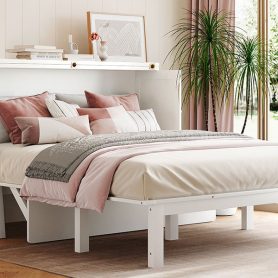 Queen Size Murphy Bed with USB Port and removable Shelves on Each Side