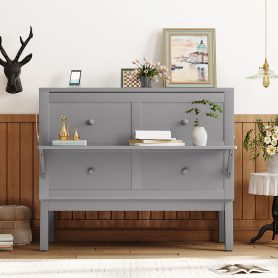 Full Size Murphy Bed with USB Port and removable Shelves