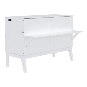 Queen Size Murphy Bed with USB Port and removable Shelves on Each Side