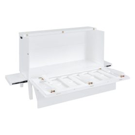 Queen Size Murphy Bed with USB Port and removable Shelves on Each Side