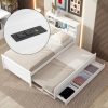 Twin Size Platform Bed With Storage Headboard, Usb, Twin Size Trundle And 3 Drawers