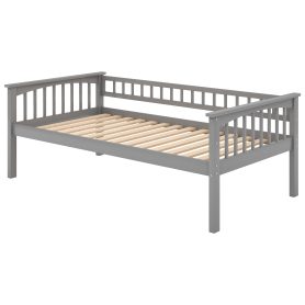 Wood Twin Over Twin Bunk Bed With Drawers, Convertible Beds