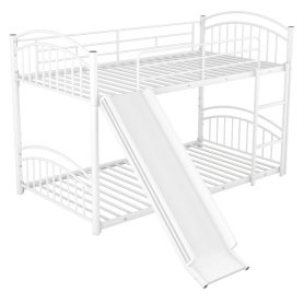 House Shape Twin Over Twin Metal Bunk Bed With Slide