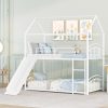 House Shape Twin Over Twin Metal Bunk Bed With Slide