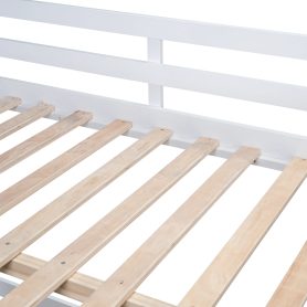 Twin Size Bunk Wood House Bed with Elegant Windows, Sills and Tent