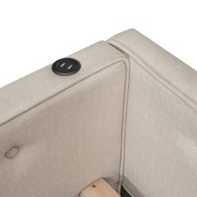 Full Size Upholstered Platform Bed with USB and Twin Size Trundle