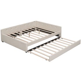 Queen Size Upholstered Platform Bed with USB and Twin Size Trundle 20 Queen Size Upholstered Platform Bed with USB and Twin Size Trundle