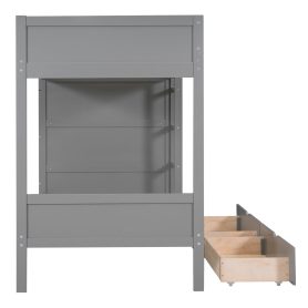 Twin Over Twin Bunk Bed With 2 Drawers And Multi-layer Cabinet 32 Twin Over Twin Bunk Bed With 2 Drawers And Multi-layer Cabinet