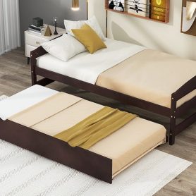 Twin Size Platform Bed with Twin Size Trundle