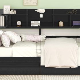 Twin Size Daybed With Bedside Shelves And Two Drawers 33 Twin Size Daybed With Bedside Shelves And Two Drawers