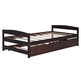 Twin Size Platform Bed with Twin Size Trundle