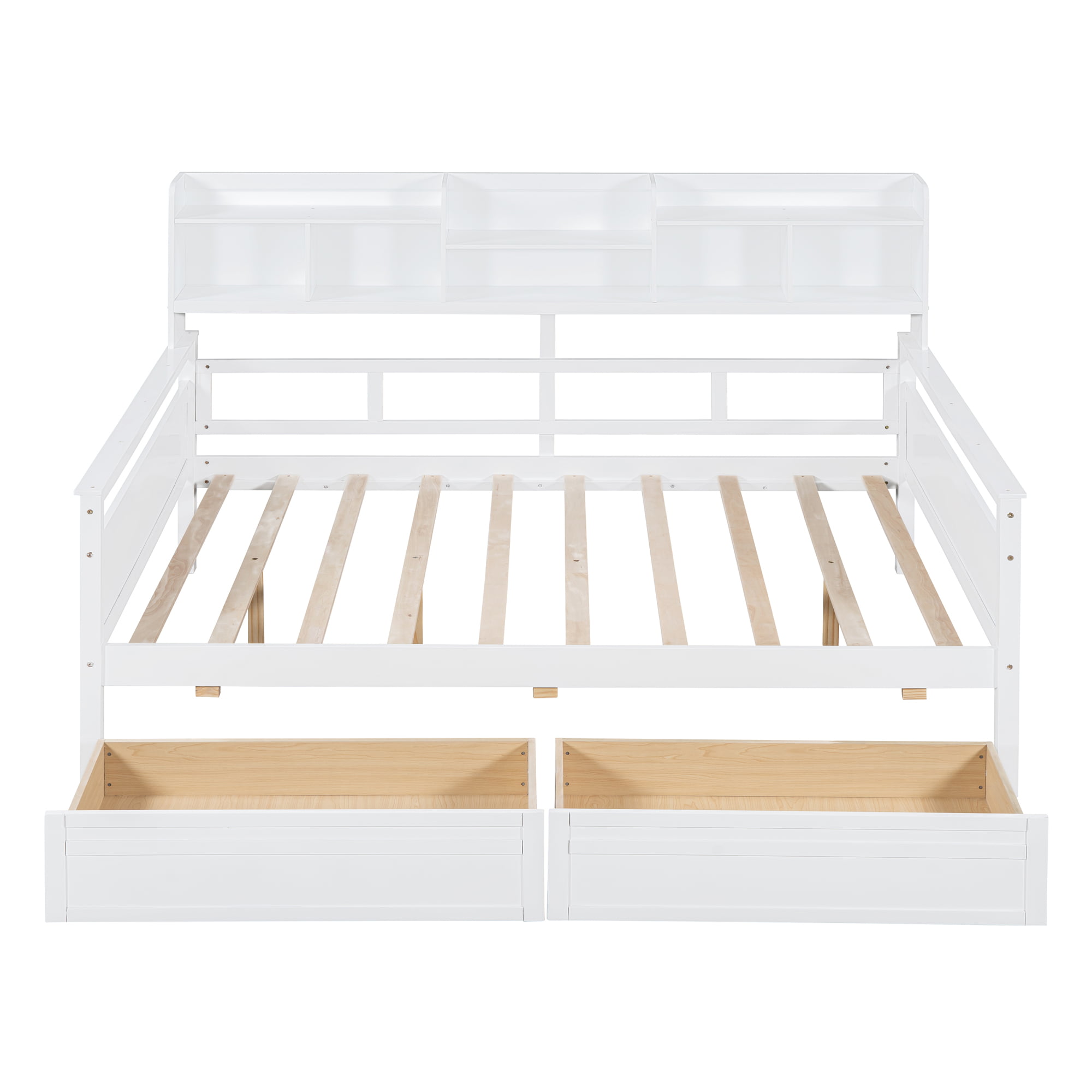 Full Size Daybed With Bedside Shelves And Two Drawers 5 Full Size Daybed With Bedside Shelf And Two Drawers